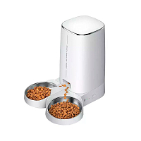 Умная кормушка для животных Rojeco 4L Automatic Pet Feeder Wi-Fi Version Double Bowl (Белый) — фото